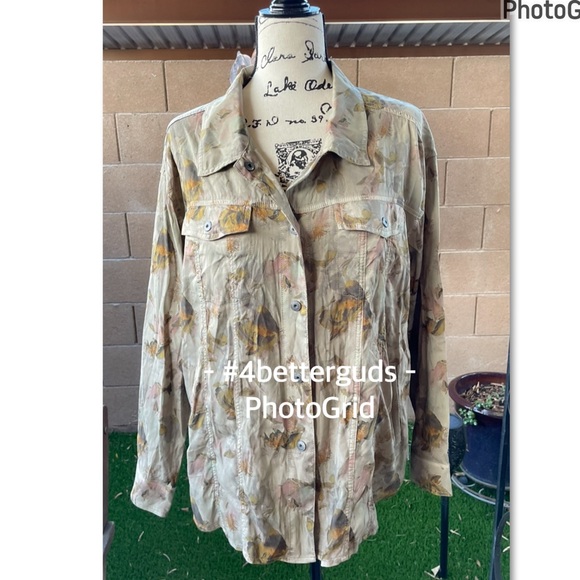 NEW Marrakech Rare Floral Print Button Front Shirt Long Sleeve Jacket MD - Picture 16 of 16